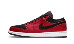 Air Jordan 1 Low Reverse Bred Pebbled Swoosh